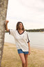 JERSEY TEE - MARSHMALLOW + CHOC PLUM