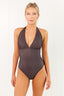 PERRY MAILLOT - CHOCOLATE PINSTRIPE