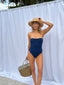 BEACH MAILLOT - NAVY RIB